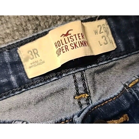 Hollister Women's Size 3R  W26  L31 Dark Wash Super Skinny Stretchy Jeans - Picture 2 of 5
